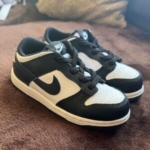 Black & White Nike Dunk Lows Little Kids sizing